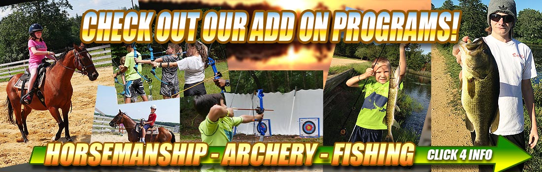 Camp Haluwasa Add On Programs - Horsemanship - Archery - Bass Fishing